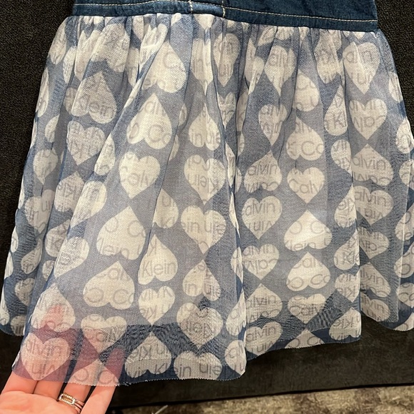 Calvin Klein Jeans kids overall dress with Calvin Klein logo on the skirt - Picture 4 of 7